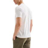 T-shirt Uomo Profili a Contrasto Bianca QB24