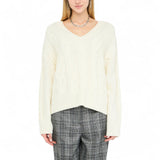 Maglione donna in lana a trecce