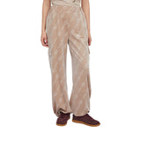 Pantaloni donna jogging in ciniglia con logo