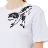 T-shirt donna con dettagli in pizzo