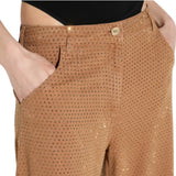 Jeans donna balloon in denim con strass