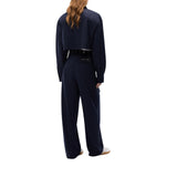 Pantaloni donna gessati con tasche cargo