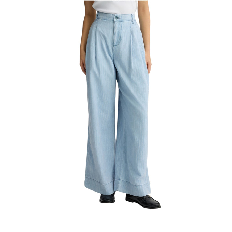 Pantaloni donna in denim gessato