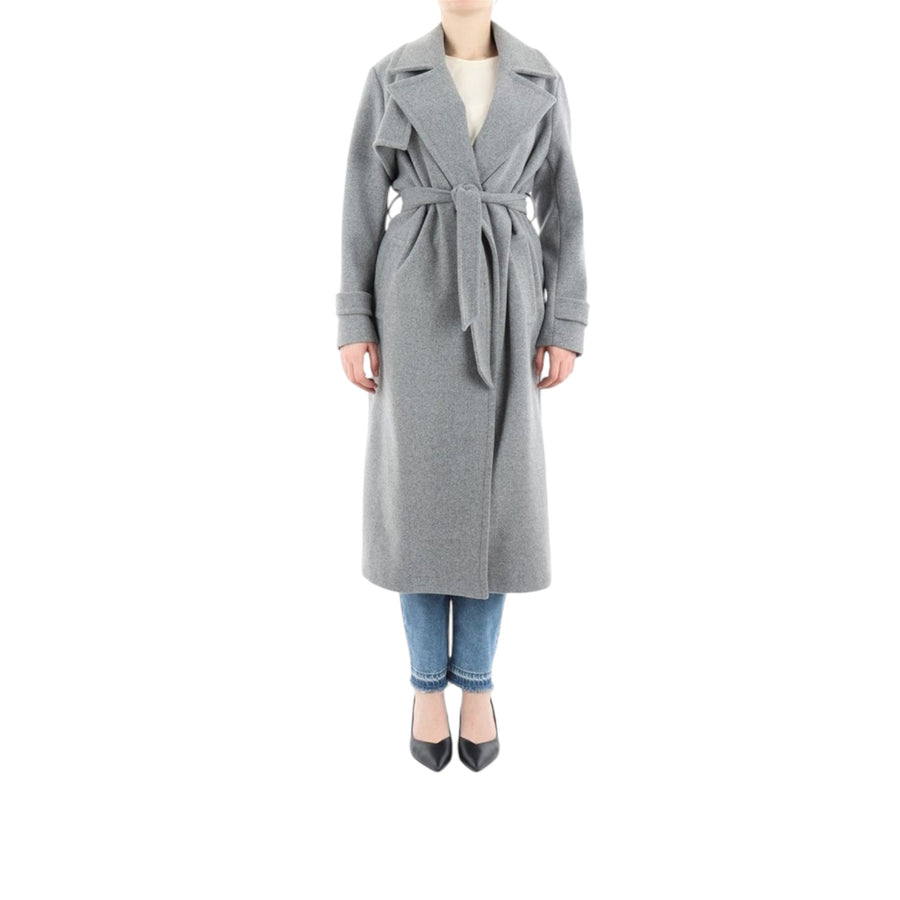 Cappotto donna a vestaglia con spacco