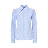 Camicia donna  in cotone a righe con logo