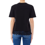 T-shirt donna con dettagli in pizzo