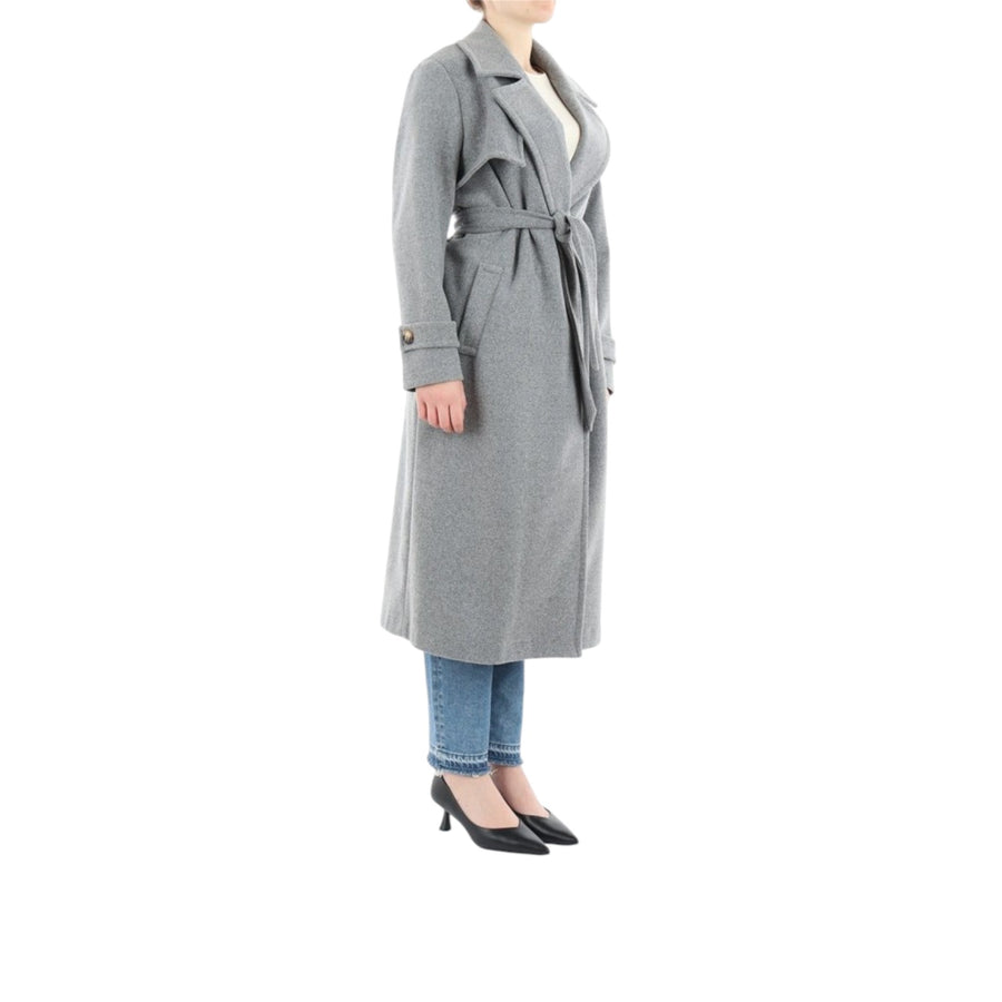 Cappotto donna a vestaglia con spacco