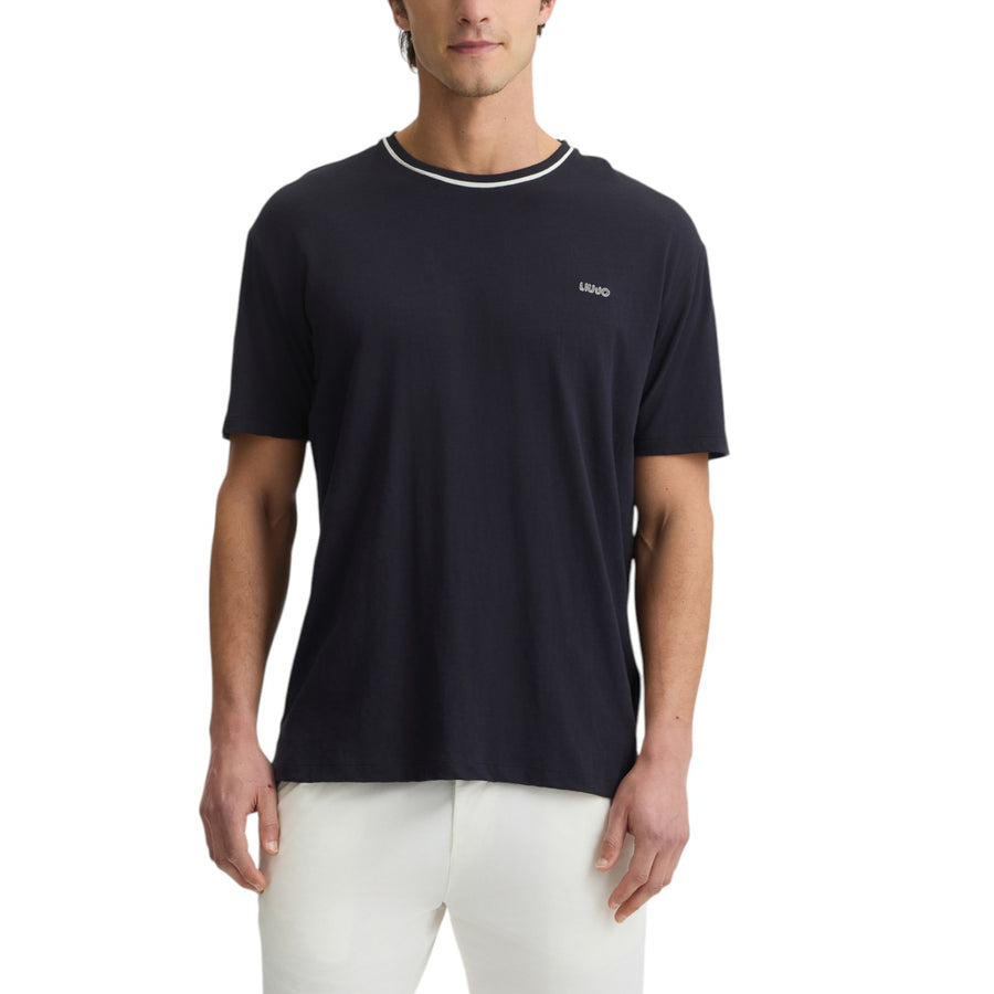 T-shirt blu in cotone
