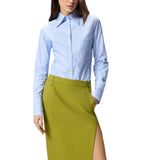 Camicia donna  in cotone a righe con logo