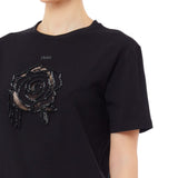 T-shirt donna con dettagli in pizzo