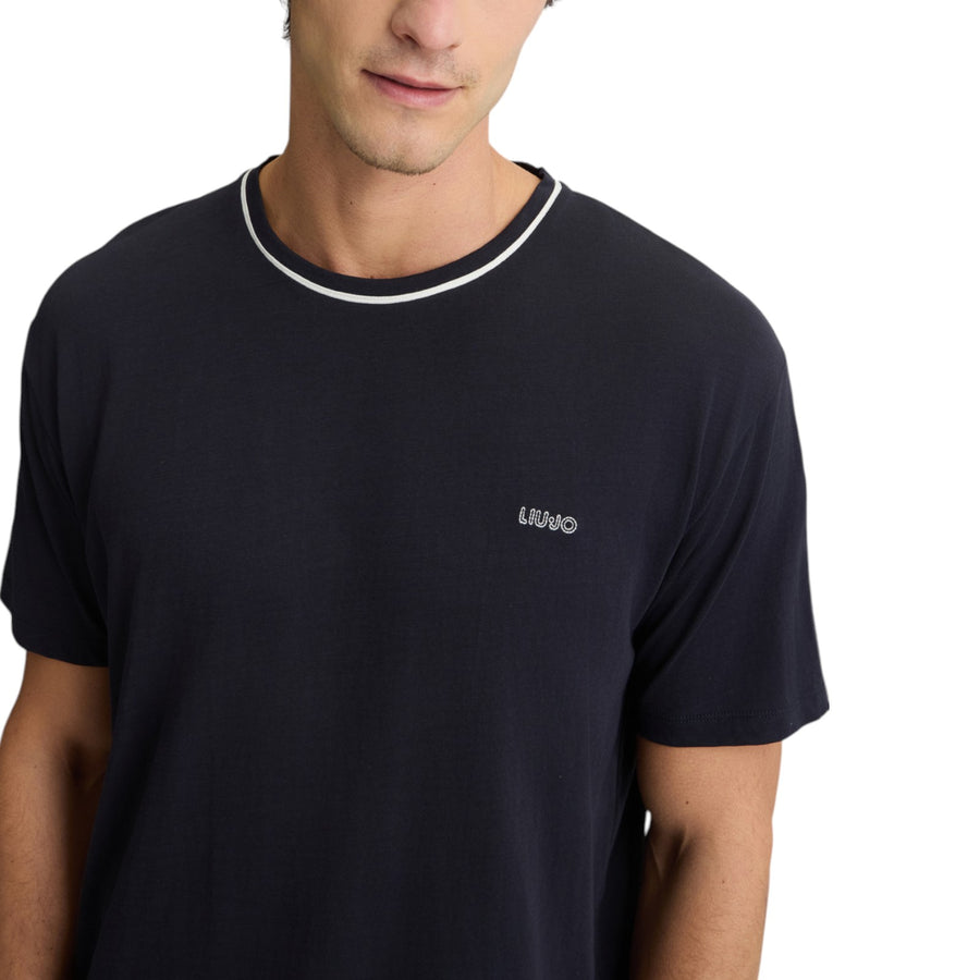T-shirt blu in cotone