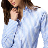 Camicia donna  in cotone a righe con logo