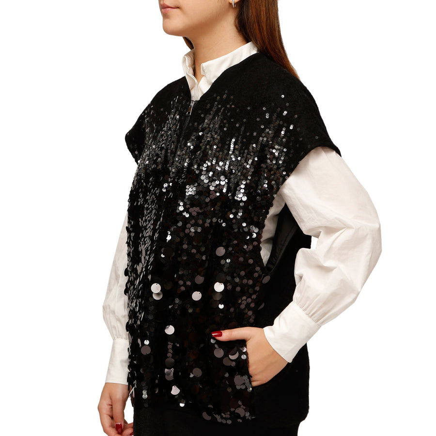 Gilet donna con paillettes