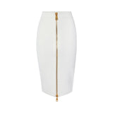 Gonna donna in maglia con zip