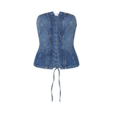 Top donna bustier in denim
