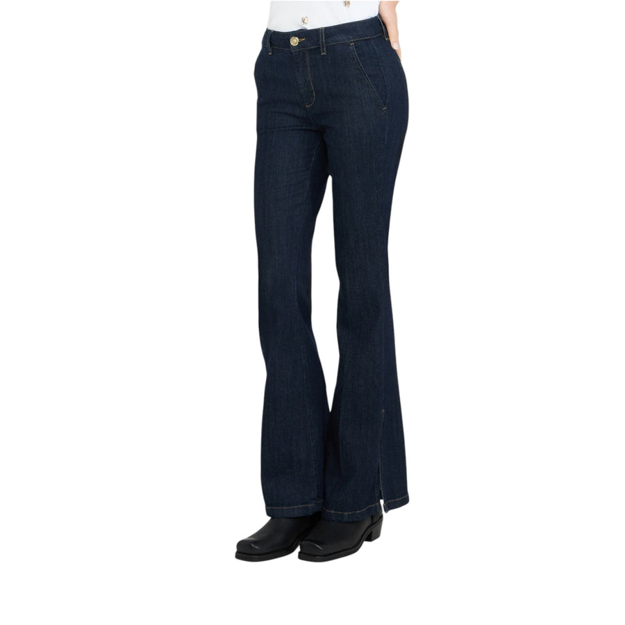 Jeans donna bootcut a vita alta