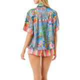 Camicia donna manica denim mexican