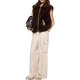 Gilet Donna effetto pelliccia con zip