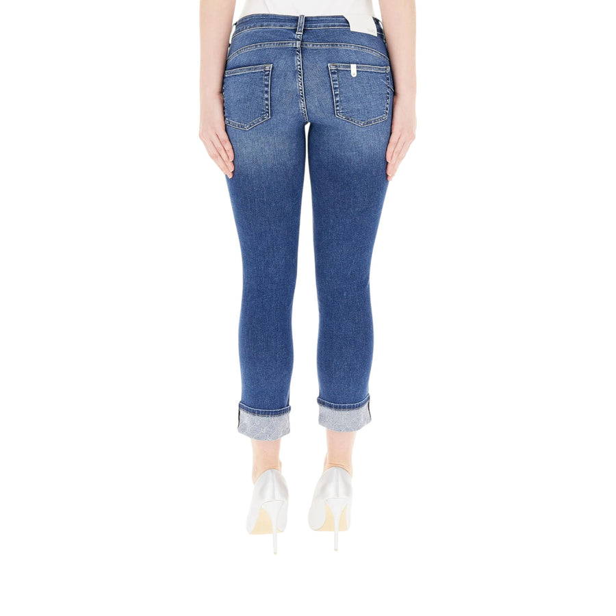 Jeans donna skinny con risvolto
