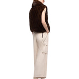 Gilet Donna effetto pelliccia con zip