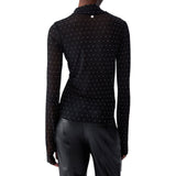 T-shirt donna in tulle full-strass