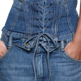 Top donna bustier in denim