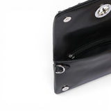 Pochette a tracolla piccola Love Bag Click Soft Horizontal Mini in pelle con borchie