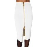 Gonna donna in maglia con zip