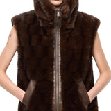 Gilet Donna effetto pelliccia con zip