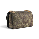 Borsa donna a tracolla Mini Love Bag One Light con stampa camouflage full strass