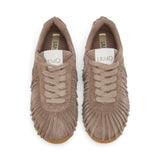 Sneakers donna in suede con frange