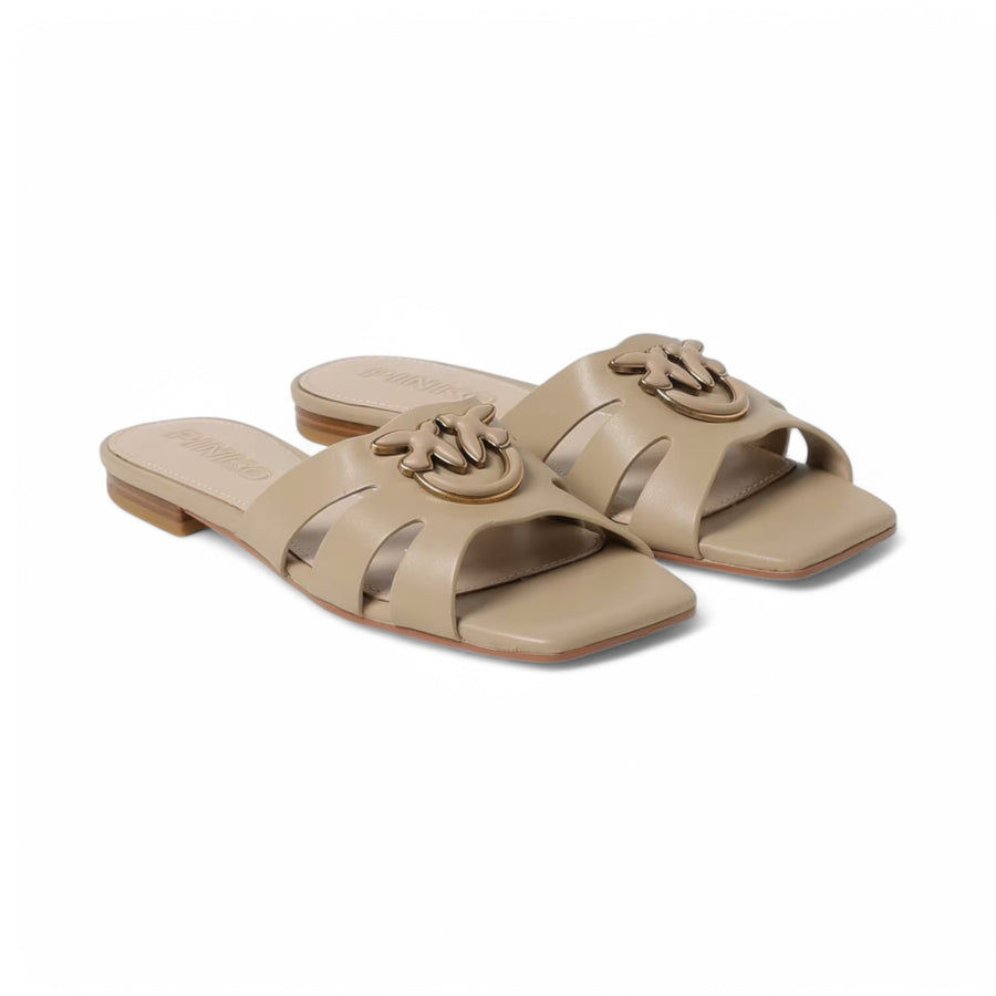 Ciabattine donna in nappa con logo uccellini
