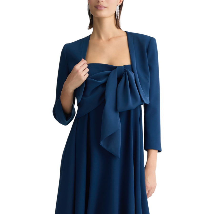Giacca donna cropped elegante blu