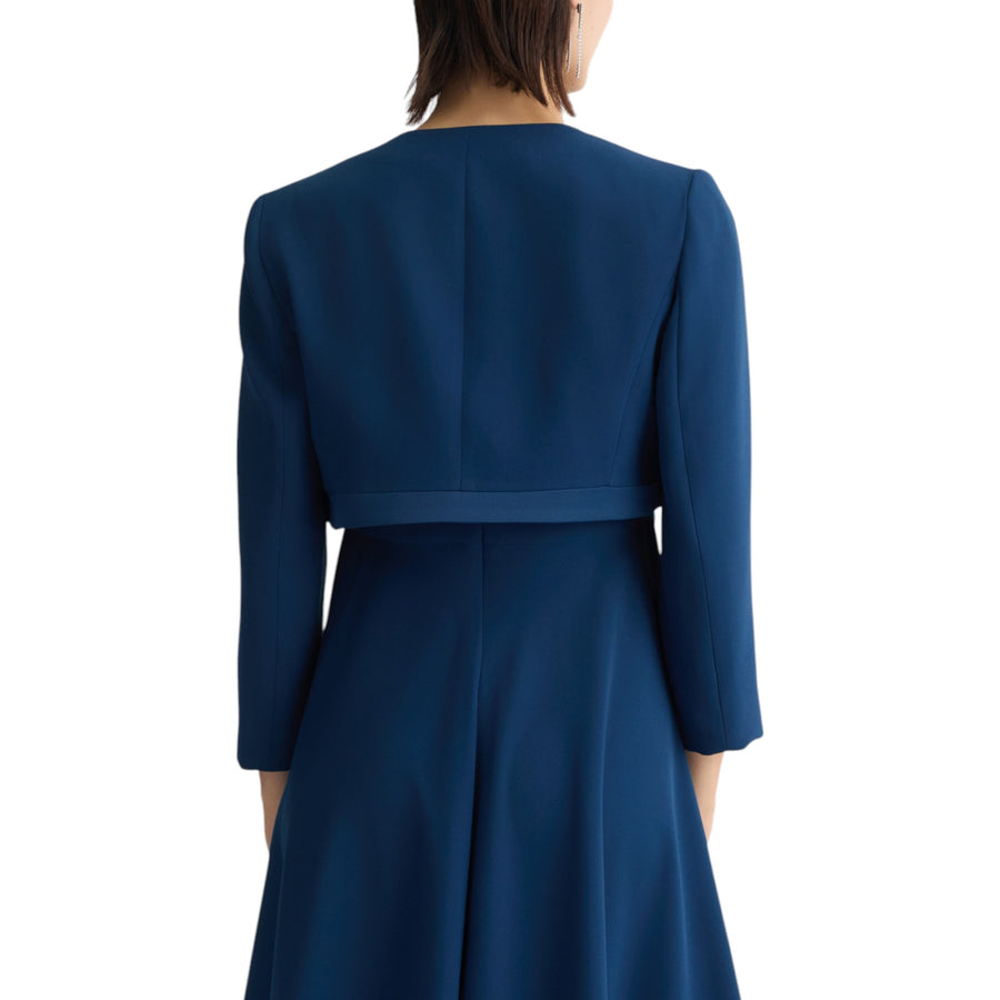 Giacca donna cropped elegante blu