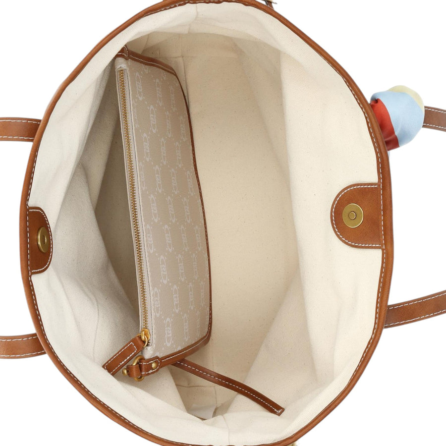 Borsa donna a spalla con logo e foulard