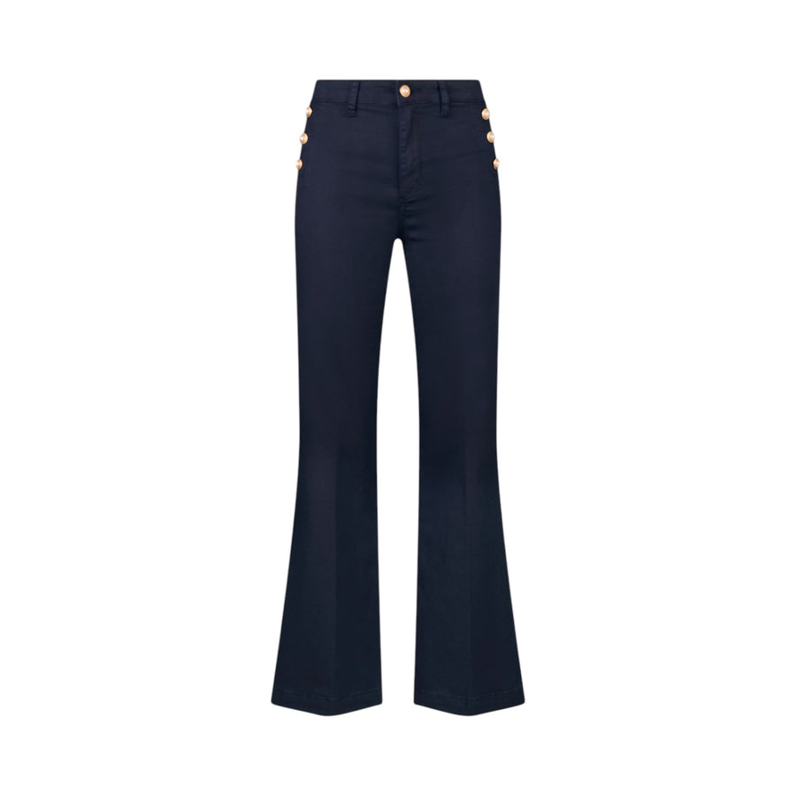 Pantaloni donna flare con bottoni