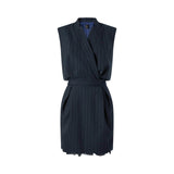 Abito donna corto smanicato in lana poly gessata