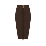 Gonna donna in maglia con zip