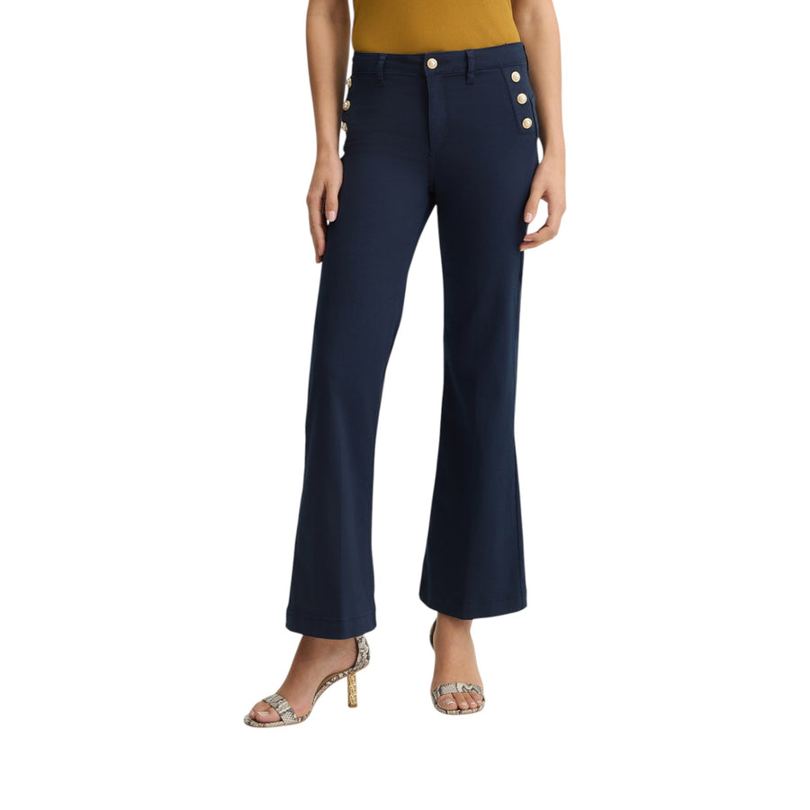 Pantaloni donna flare con bottoni