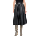 Gonna donna in tessuto spalmato