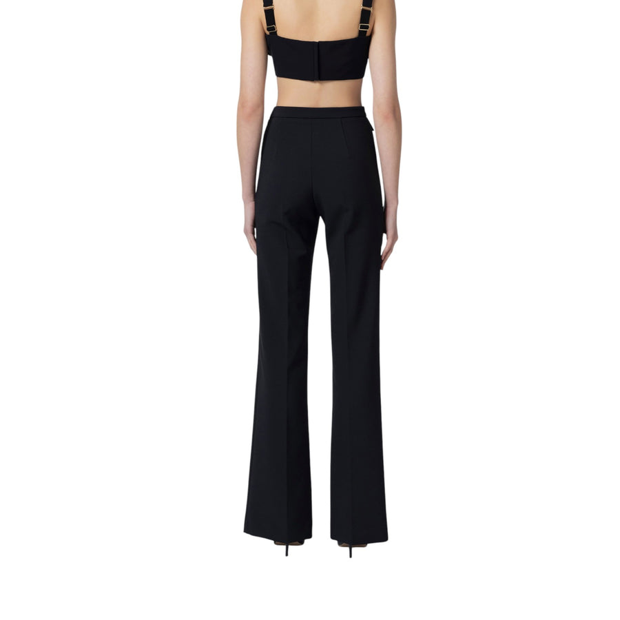 Pantaloni donna  in crêpe con placca logo