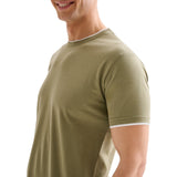T-shirt Uomo Profili a Contrasto Verde Salvia QB24