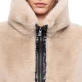 Bomber Donna in tessuto effetto pelliccia