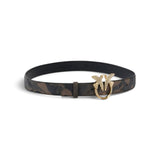 Cintura donna camouflage con fibbia Love Birds gioiello 3 cm