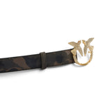 Cintura donna camouflage con fibbia Love Birds gioiello 3 cm