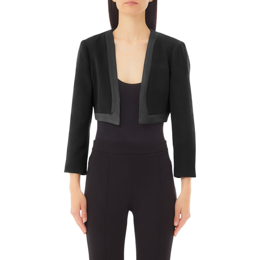 Giacca donna cropped in envers satin