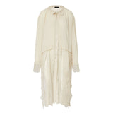 Camicia donna lunga con dettagli in pizzo