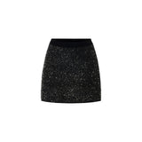 Gonna donna in maglia con paillettes