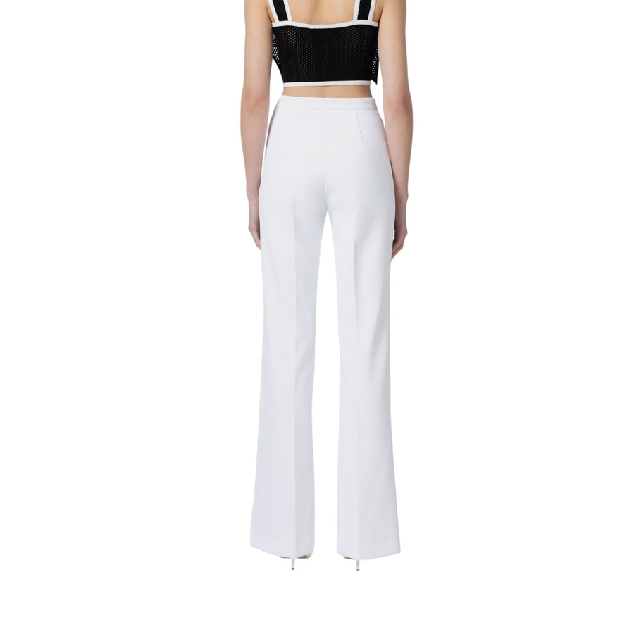 Pantaloni donna  in crêpe con placca logo