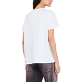 T-shirt donna con stampa e strass